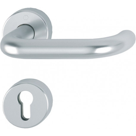 Poignée porte Paris FS-138/42H/42HS Alu.F1 D/D TS 45-65mm PZ rd.DIN Gauche/Droite HOPPE