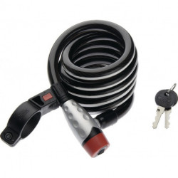 Antivol deux roues 1650180 Reflex longueur 180 cm corde-D. Acier noir 15 mm