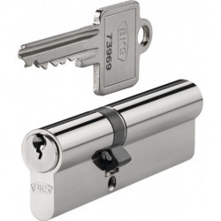Cylindre serrure double PZ 8812 40/65mm Fonction d'urgence et de danger des deux côtés Nbre 3 touches différentes.BKS