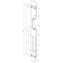 Plaque de frappe plate 021 inox ma Rect.B.25xL.250mm DIN Gauche/droit ASSA ABLOY