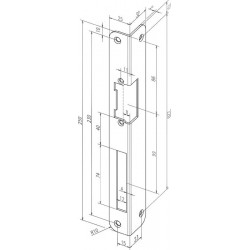 Gâche serrure .IW 324 R-10 EST VA rd.DIN Gauche ASSA ABLOY