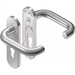 Ensemble poingée porte Rondo Inox D/D pour TS 42-52mm PZ eck.BKS