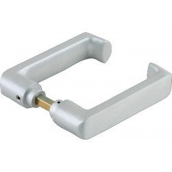 Paire de poignées de porte en verre RONDO LM argent elox carré 8mm DORMAKABA