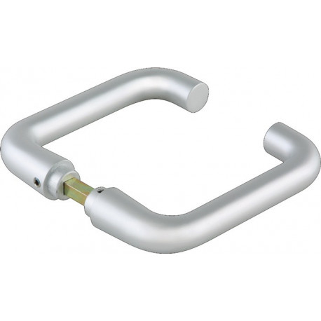 Paire de poignées de porte en verre rond LM Dark Niro carré 8mm DORMAKABA