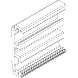 Profilé de compensation de cadre, fixation murale, aluminium, aspect acier inoxydable L.2050mm Levolan 60/120 GEZE