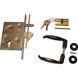 Kit serrure porte coulissante PZW PZW 25/60/72/8 mm plaque frontale carrée galvanisée longueur 210 mm BETZ