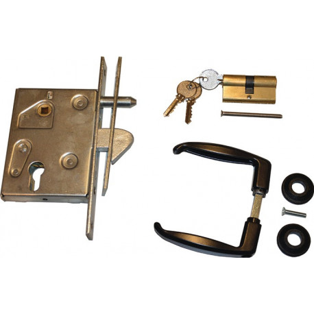 Kit serrure porte coulissante PZW PZW 25/60/72/8 mm plaque frontale carrée galvanisée longueur 210 mm BETZ