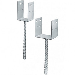 Pied de poteau PPD 140x90x126x5mm acier galvanisé - A sceller
