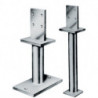 Pied de poteau PIS/PISB 100x80x10mm acier galvanisé - A sceller