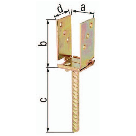 Support poteau ETA-10/0210 71-131x110x200x70mm Galvanisé à chaud
