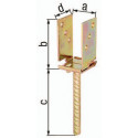 Support poteau ETA-10/0210 71-131x110x200x70mm Galvanisé à chaud