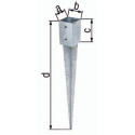 Point d'ancrage poteau a101xb101xc150xd900mm Acier brut, galvanisé à chaud