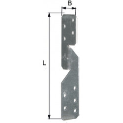 Connecteur Ancrage de panne de chevron G/D 210x33x2mm GAH (Par 50)