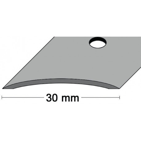 Rail de tapis, largeur 30 mm, longueur 1000 mm, acier inoxydable, cintré mat, perforé au centre PG (Par 10)