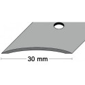 Rail de tapis, largeur 30 mm, longueur 1000 mm, acier inoxydable, cintré mat, perforé au centre PG (Par 10)