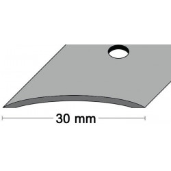 Rail de tapis, largeur 30 mm, longueur 1000 mm, aluminium, anodisé argenté, cintré, perforé au centre PG (Par 10)