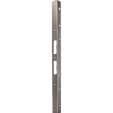 Plaque de verrou porte d'angle de sécurité L.500mm B.25mm S.2mm Acier inoxydable brossé mat 005/3127 SCHNEGEL