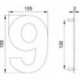 Chiffre du numéro de maison 6/9 Inox matt 150mm B.105mm EDI