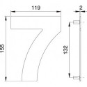 Chiffre du numéro de maison 7 Inox matt 150mm B.119mm EDI