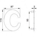 Lettre de numéro de maison c Inox matt 110mm B.87mm EDI