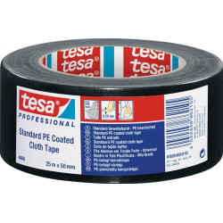 Adhésif toilé tesaband® Standard 4688 noir longueur 25 m largeur 50 mm rouleau T (Par 5)