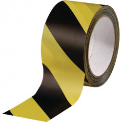 Bande de marquage d'avertissement PVC noir/jaune longueur 66 m largeur 60 mm rouleau
