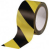 Bande de marquage d'avertissement PVC noir/jaune longueur 66 m largeur 60 mm rouleau