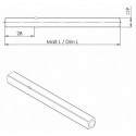 Carré porte OGRO 114 PB FS carré.9x123mm Broche OGRO