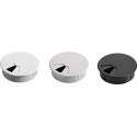 Passe cable pour plateau de table 80mm plastique noir EL.-D.80mm HETTICH