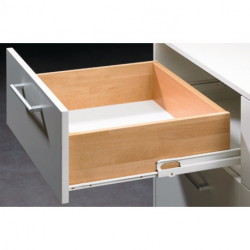 Glissières tiroirs FR 6142 acier peint par poudrage blanc L.650mm 50kg HETTICH