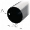 Tube pour armoire rond, acier MS, poli, tube extérieur D. 25 mm épaisseur de paroi 0,85 mm 2500 mm PG
