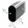 Tube d'armoire ovale soudé sans soudure, acier chromé, hauteur du tube 30 mm, largeur du tube 15 mm, épaisseur de la paroi 1 mm 2500 mm PG