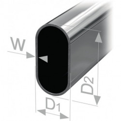 Tube d'armoire ovale, non soudé, acier laiton, hauteur du tube 30 mm, largeur du tube 15 mm, épaisseur de paroi 1 mm, 2500 mm PG
