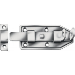 Verrou de porte L.160mm B.65mm Acier galvanisé bleu droit avec boucle