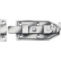 Verrou de porte L.120mm B.56mm Acier galvanisé bleu coudé avec gâche