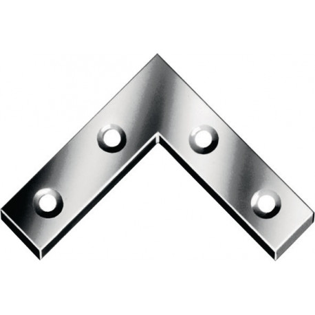 Connecteur equerre L.75x75mm B.12mm S.1,5mm acier bleu galva. (Par 100)