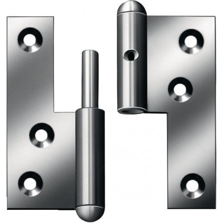 Charnière à visser pour porte acier gauche 80x72 mm DIN gauche goupille fixe galvanisée bleue VORMANN (Par 10)