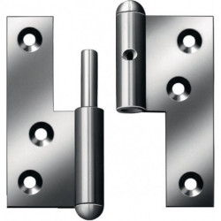 Charnière de porte à visser acier droite 80x72 mm DIN droite goupille fixe galvanisée bleue VORMANN (Par 10)