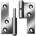 Charnière de porte à visser acier droite 80x72 mm DIN droite goupille fixe galvanisée bleue VORMANN (Par 10)