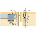 Ferrure de porte coulissante Top Line 27 2-porte Complete-Set 25kg DIN G/D Hettich