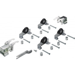 Ferrure de porte coulissante Top Line 1 3-porte Complete-Set 75kg DIN G/D Hettich
