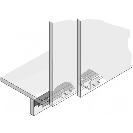 Ferrure de porte coulissante STB 11 2-porte Complete-Set DIN G/D Hettich