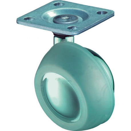 Roulette articulée D. de la roue 53 mm cap. charge 50 kg avec plaque de fixation
