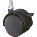 Roulette double en plastique D. de la roue 50 mm cap. charge 40 kg M8 polyamide
