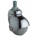 Roulette articulée D. de la roue 40 mm cap. charge 30 kg M10 caoutchouc gris