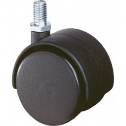 Roulette double en plastique D. de la roue 40 mm cap. charge 30 kg M10 polyamide