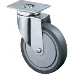 Rouleau de renvoi D. de la roue 100 mm cap. charge 80 kg avec plaque de fixation
