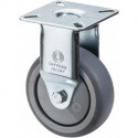 Roulette fixe 100 mm 65 kg caoutchouc plein 60 x 60 mm
