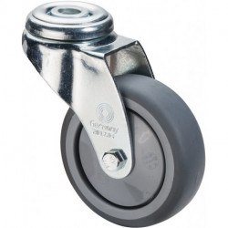 Rouleau de renvoi D. de la roue 100 mm cap. charge 70 kg avec perçage du dos cao