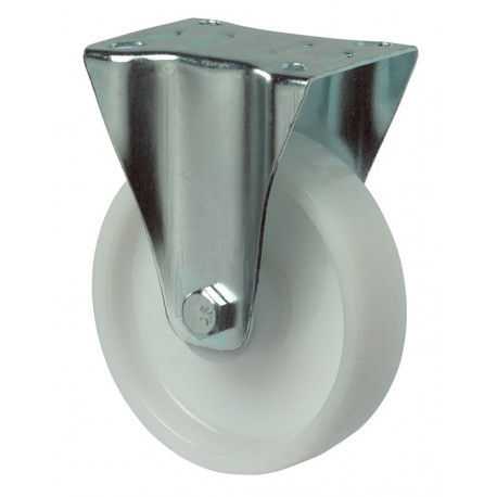 Roulette fixe D. de la roue 58 mm cap. charge 80 kg plastique plaque L112xl54 mm